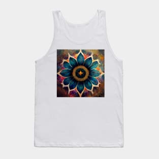 Mandala flower with abstract background oil painting style Tank Top